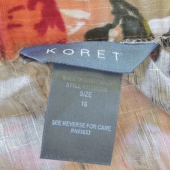 Vintage Koret Green Yellow Pink Floral Print Rayon Half Circle Maxi Skirt Sz 16 - Picture 2 of 11